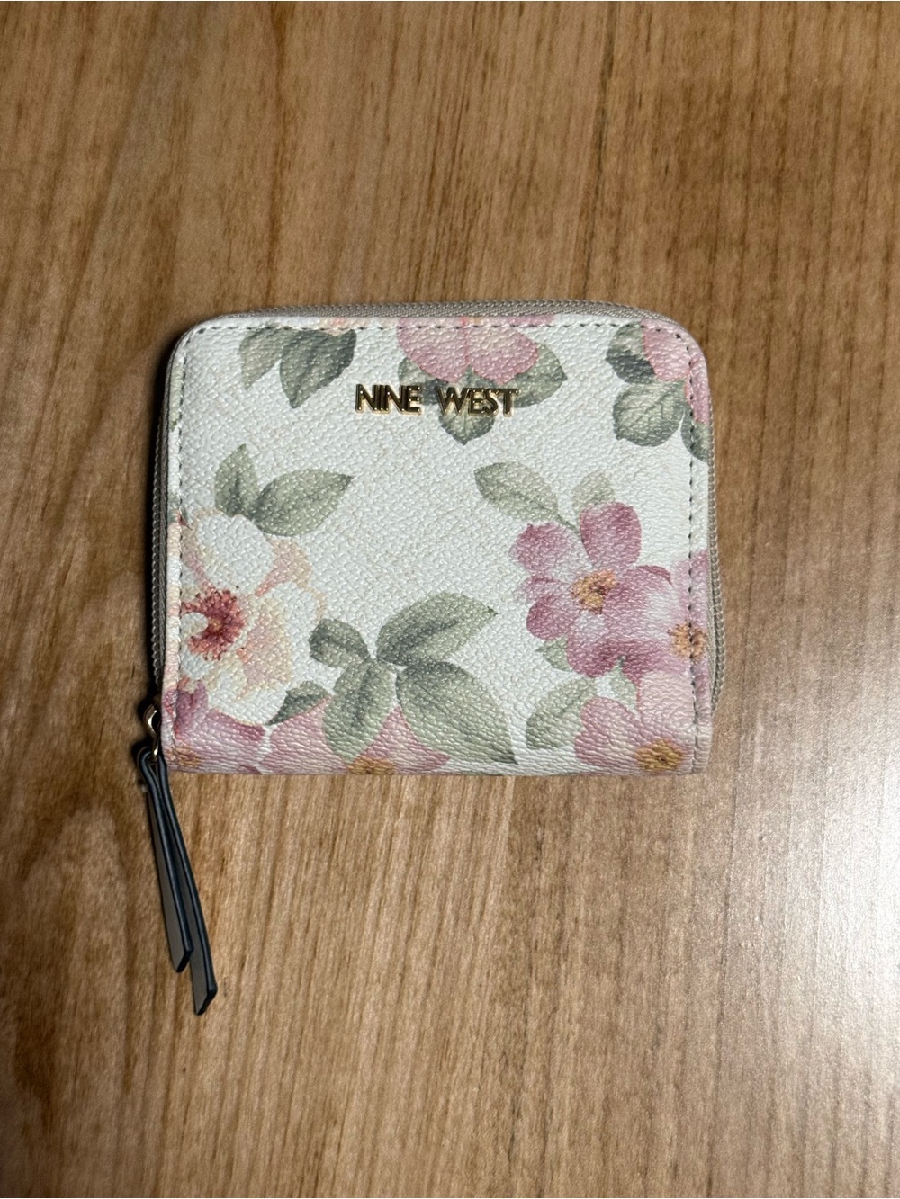 Nine West Floral Zip Wallet in Pink, Cream & Green